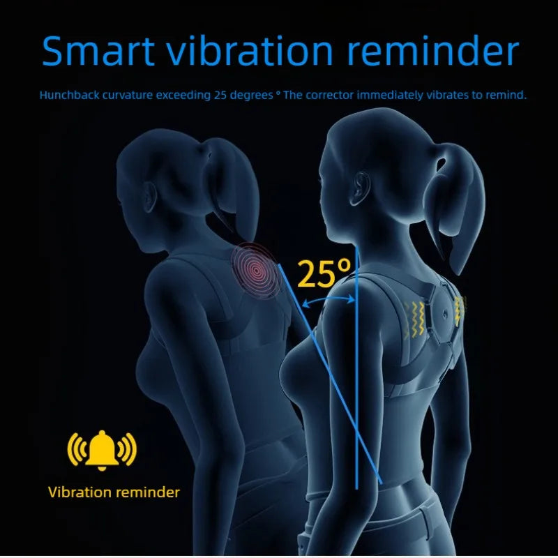 Smart Posture Correction Belt with Sensor Vibration Reminder for Hunchback Back Support Adults Kids Home Office Use