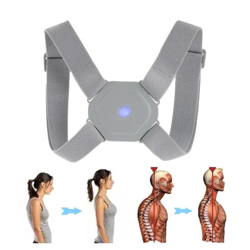 Smart Posture Correction Belt with Sensor Vibration Reminder for Hunchback Back Support Adults Kids Home Office Use