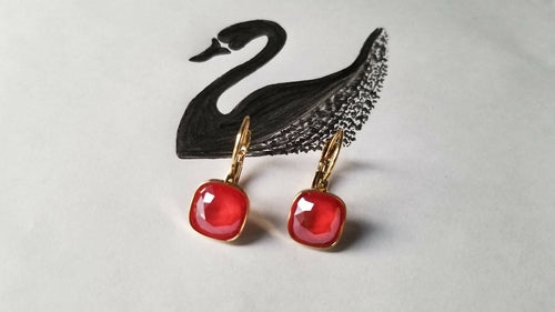 Pendientes de Lujo con Cristal Swarovski® Cuadrado Verde Esmeralda – Elegancia Vintage en Baño de Oro